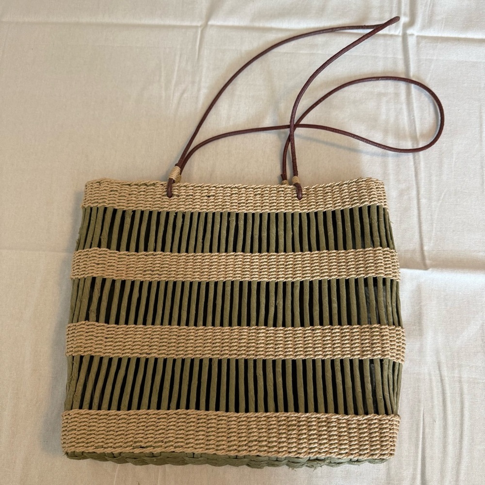 Inge sport Stylish Tan and‎ Green Women's Tote Bag
